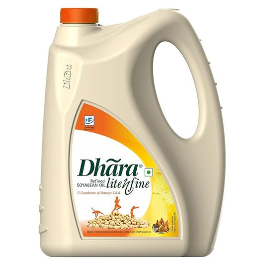 Dhara Fit N Fine Soyabean Oil : 5 Litres