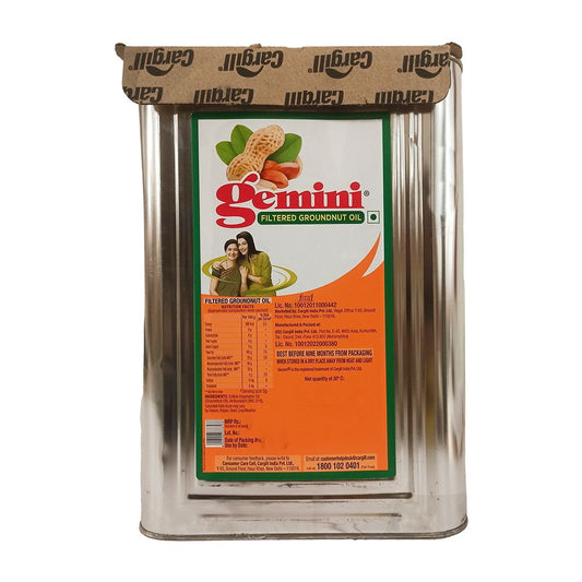 Gemini Groundnut Oil Tin : 15 Litres