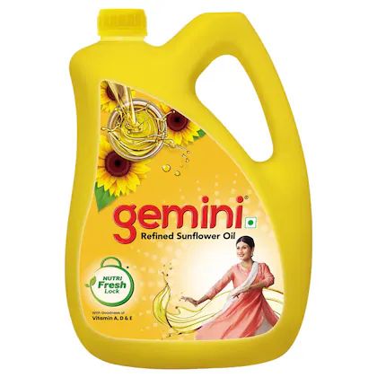 Gemini Refined Sunflower Oil (5 L) : 4.550 kg