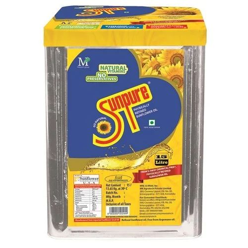 Sunpure Refined Sunflower Oil Tin : 15 L